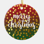 Golden Merry Kerstpoka Dots Ornament (Voorkant)
