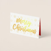 Golden Merry-kerstscript voor hartsneeuw Folie Kaarten (Voorkant)