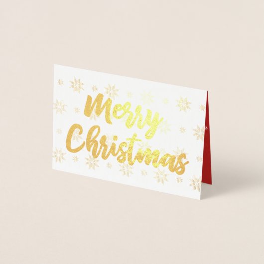 Golden Merry-kerstscript voor hartsneeuw Folie Kaarten (Voorkant)