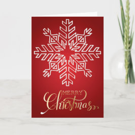 Golden Merry kerstsnowflake Kaart
