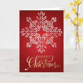 Golden Merry kerstsnowflake Kaart (Gele Bloem)