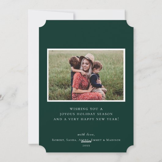 Golden MERRY Modern Photo Holiday Kaart (Achterkant)
