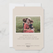 Golden MERRY Modern Photo Holiday Kaart | Sand (Achterkant)