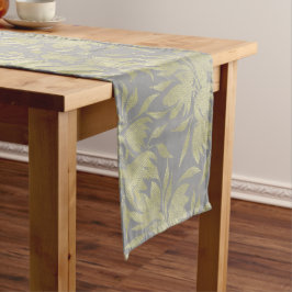 Golden Mesh Abstracte Floral Waterverf Pattern Lange Tafelloper