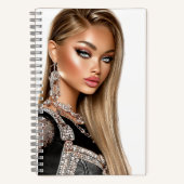 Golden Mesh Glam Girl Spiral Notebook Notitieboek (Voorkant)