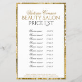 Golden Metal Border Beauty Salon Price List Flyer (Voorkant)