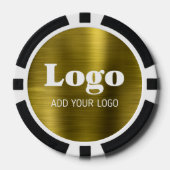 Golden Metal Style Custom Business Logo Casino Poker Chips (Voorkant)