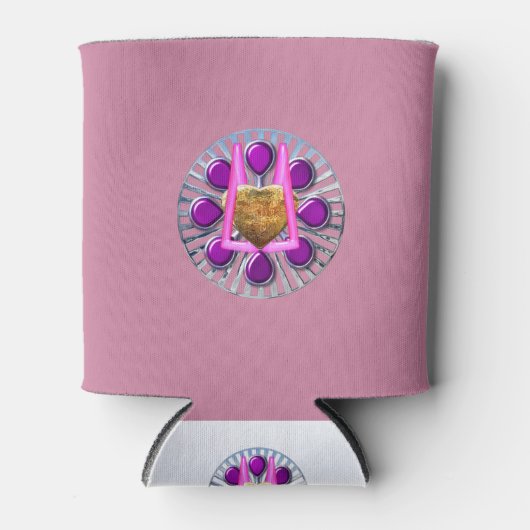 Golden metalen hartstandaard blikjeskoeler (Voorkant)