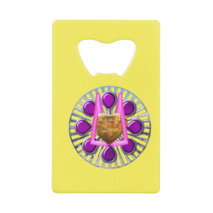 Golden metalen hartstandaard creditkaart flessenopener