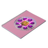 Golden metalen hartstandaard notitieboek (Linkerzijde)