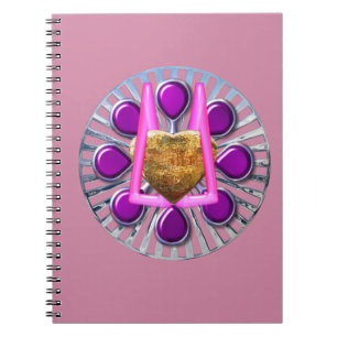 Golden metalen hartstandaard notitieboek