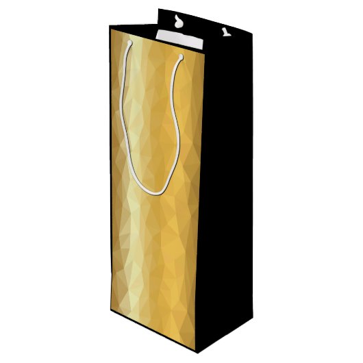 Golden metalen zwarte elegante wijnzak met naam wijn cadeautas (Achterkant Gekanteld)