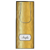 Golden metalen zwarte elegante wijnzak met naam wijn cadeautas (Voorkant)