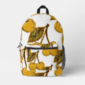 Golden Metallic Cherries Pattern Bedrukte Rugzak (Voorkant)