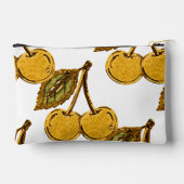 Golden Metallic Cherries Pattern Etui (Achterkant)