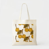 Golden Metallic Cherries Pattern Tote Bag (Voorkant)