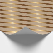 Golden Metallic Diagonale Stripes Cadeaupapier (Hoek)