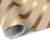 Golden Metallic Diagonale Stripes Cadeaupapier (Rol Hoek)