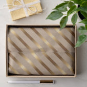 Golden Metallic Diagonale Stripes Tissuepapier (Geschenk)