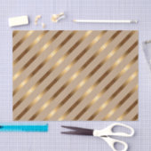 Golden Metallic Diagonale Stripes Tissuepapier (Craft)