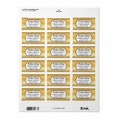 Golden metallic effect sticker labels (Full Sheet)