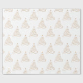 Golden Metallic Filigree kerstboompatroon Cadeaupapier (Vlak)