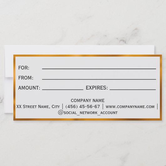 Golden metallic folie Cadeaubon (Achterkant)