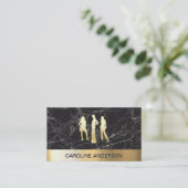 Golden Metallic Modellen | Zwart kleurenblok Visitekaartje (Staand voorkant)