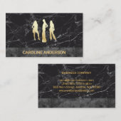 Golden Metallic Modellen | Zwart kleurenblok Visitekaartje (Voorkant / Achterkant)