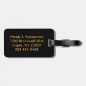 Golden Metallic Paisley Abstract Bagagelabel (Achterkant horizontaal)