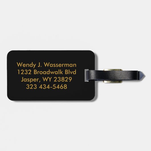 Golden Metallic Paisley Abstract Bagagelabel (Achterkant horizontaal)