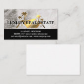 Golden Metallic Real Estate Logo | Marmer Visitekaartje (Voorkant / Achterkant)