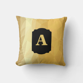 Golden metallic zwarte gepersonaliseerde monogram kussen
