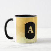 Golden metallic zwarte gepersonaliseerde monogram mok (Links)