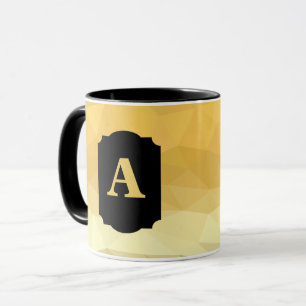 Golden metallic zwarte gepersonaliseerde monogram mok