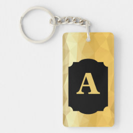 Golden metallic zwarte monogram sleutelhanger