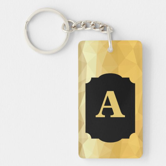 Golden metallic zwarte monogram sleutelhanger (Voorkant)