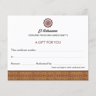 Golden Mexicaans Roos Gift Certificate White