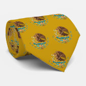 Golden Mexico Eagle mode Stropdas, Mexicaanse vlag Stropdas (Opgerold)