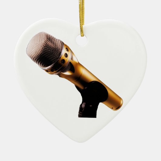 Golden Microphone Keramisch Ornament (Voorkant)