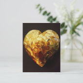 Golden Midas Touch Heart Glass Art Briefkaart (Staand voorkant)