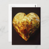 Golden Midas Touch Heart Glass Art Briefkaart (Voorkant / Achterkant)