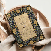 Golden Midnight Celestial Wedding Kaart