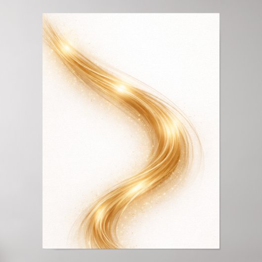 Golden Minimal Flow II Wall Art – Gold Abstrack Poster (Voorkant)