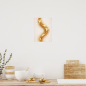 Golden Minimal Flow Wall Art – Elegant Gold  Poster (Keuken)