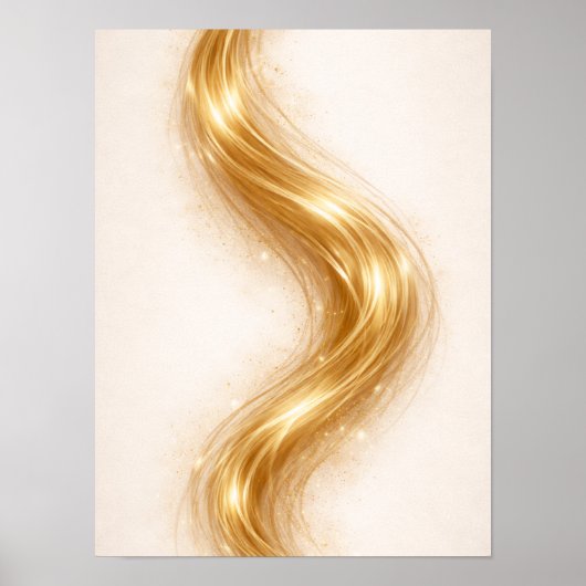 Golden Minimal Flow Wall Art – Elegant Gold  Poster (Voorkant)