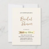 Golden Minimalist Bridal Shower Uitnodiging (Voorkant)