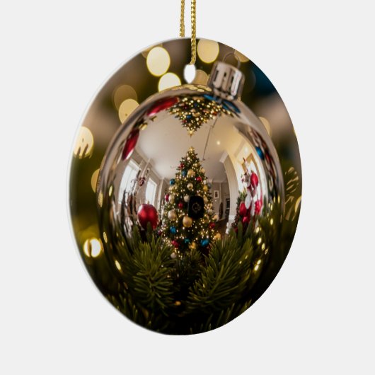 Golden Mirror kerstversiering Keramisch Ornament (Rechts)