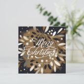 Golden Mistletoe krans Flat Holiday Kaart (Staand voorkant)