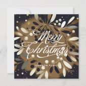 Golden Mistletoe krans Flat Holiday Kaart (Voorkant)